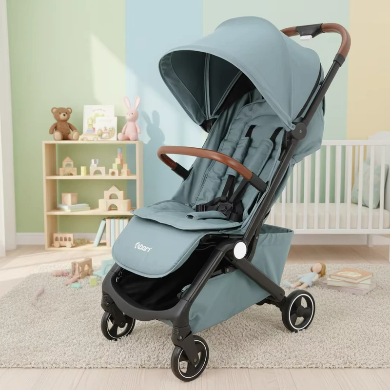 Factory One-Hand Folding Fabric Baby Strollers with Compact Cabin Size and Aluminum Alloy Frame