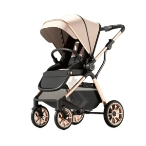 Factory Price 3 in 1 4 Wheel Portable Foldable Travel System Baby Stroller Car Compatible Stainless Steel Frame