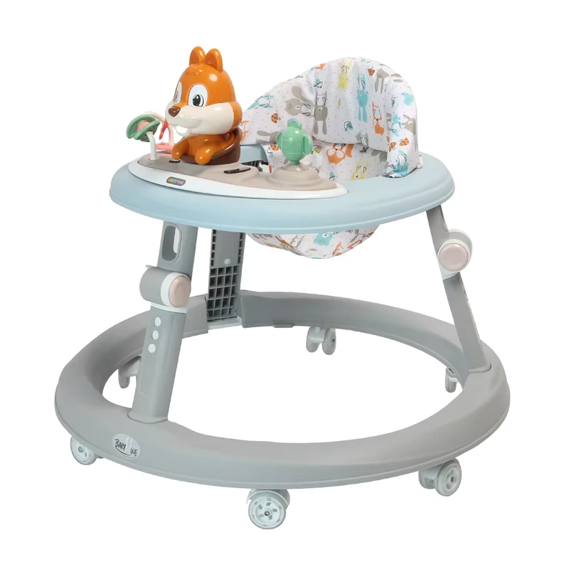 Factory Price Foldable Adjustable Height 6 Wheels Plastic Toddler Baby Walker with Music
