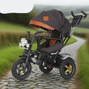 Factory Sale Fashion Type Folding Baby Tricycle 12” Tire Baby Trolley Swivel Seat Kids Stroller for 0 6 Years 3 Wheel Kids Bike