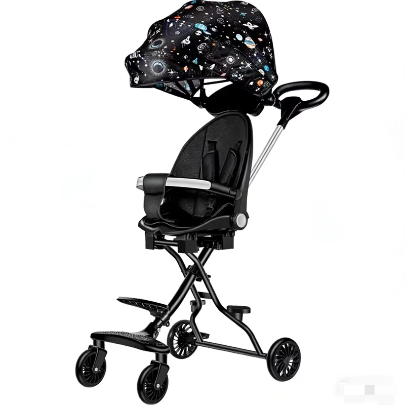 Factory Supply Baby Walking Magic One Button Folding Two Way Children Stroller Aluminum Alloy