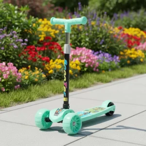 Factory Supply Custom Pattern Children’s Scooter Adjustable Height 3 Wheels Foldable Plastic Kick Scooter 100kg Max Load