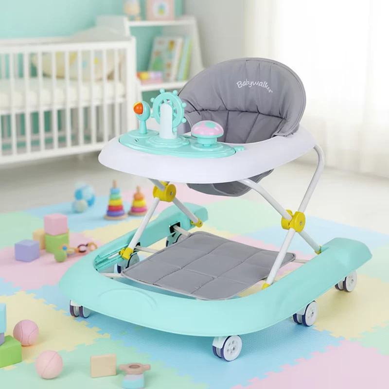Factory Supply Multifunctional Educational 2 in 1 Baby Walker with Stoppers Toys Toddler Ride on Cars