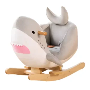 Factory Supply Stuffed Animal Rocking Chair Baby Plush Shark Rocking Horse for Kids