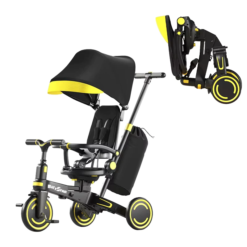 Factory Triciclo Infantil Bicycle to Foldable 3 Wheel Toddler Tricycle 360 Degree Rotation Kids Child Baby Trike Tricycles