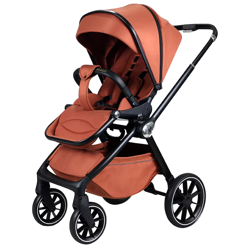Fashionable Luxury 3 in 1 Baby Stroller Cradle Folding Pram Kids Travel System Gift Newborn Mother Lightweight Fabric