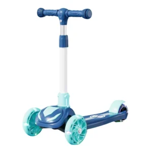 Flash Wheel Kids Three PU Kick Push Scooter Folding Seat Height Adjustable Multifunction Balance Scooter for Children