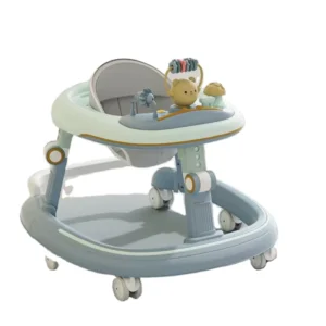 Fold able Plastic Baby Walkers Stainless Steel Frame 20KG Load Capacity Silent Wheels Light Music Learning Toy