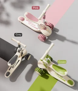 Foldable 3 Wheel Children’s Alloy Steel PU Scooter LED Light Outdoor Height adjustable Handlebar Removable Seat Comfortable