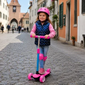 Foldable 3 Wheel Kids Scooter with LED Light Adjustable Handlebar Lean to Steer Kick Scooter Factory Supplier