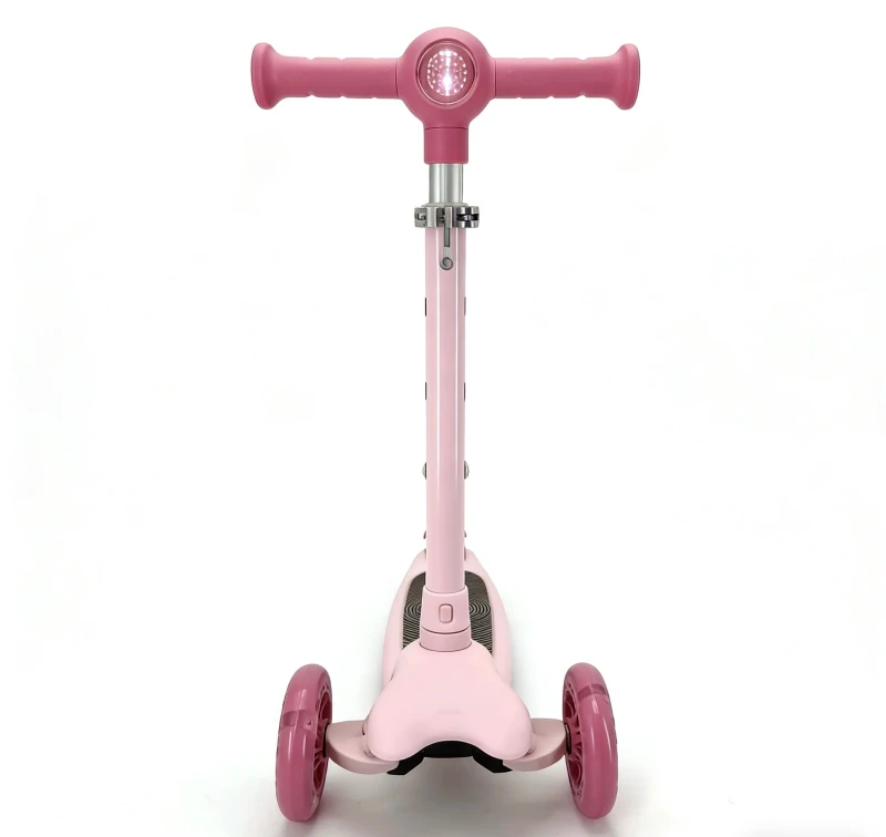 Foldable 3 Wheel Kids Scooter with LED Lights Lightweight Height Adjustable for Outdoor Training Child Toy