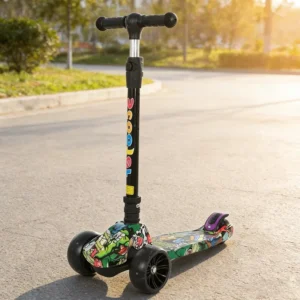 Foldable 3-Wheel Steel & Plastic Kids Scooter for 6-8 Years Height Adjustable