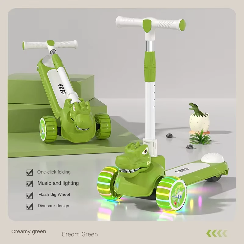 Foldable 3 in 1 Kids Scooter LED Light Music Three Wheel Scooter for 2 8 Years Boys Girls