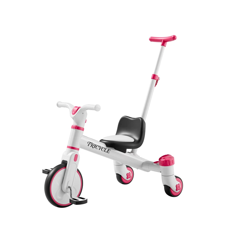 Foldable 4 in 1 Kids Tricycle Stroller and Bicycle for Children Aged 2 5 Years
