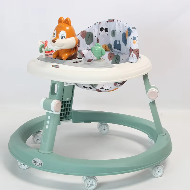 Foldable Adjustment Multi Function Anti Rollover Music Baby Walkers for Children