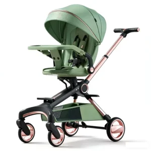 Foldable Aluminum Alloy Baby Stroller for 3 Year Olds with Safety Features Four-Wheel Design High Viewing