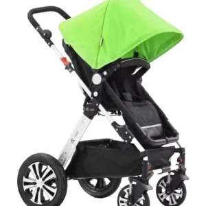 Foldable Baby Stroller Aluminum Alloy Frame Polyester Green 0 3 Years Old 20KG Load