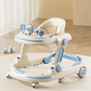 Foldable Baby Walker Music Function Kids’ Learning Stroller for 0-3 Years Featuring Fun Toys for Newborns Plastic Frame