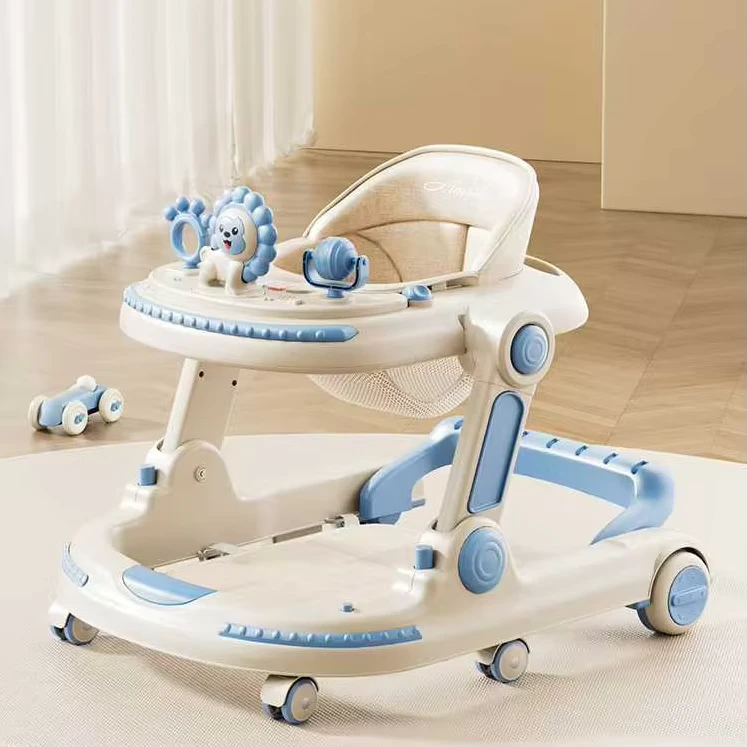 Foldable Baby Walker Music Function Kids' Learning Stroller for 0-3 Years Featuring Fun Toys for Newborns Plastic Frame