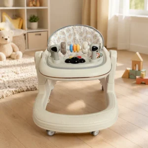 Foldable Baby Walking Trainer Silent Wheels Colorful Musical Design