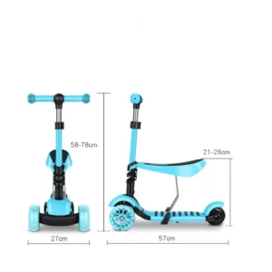 Foldable Comfortable Safe Scooter Kids 3 Wheels Foot Scooter for Children 2-10 Year