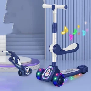 Foldable Design 3 Wheel Push Scooter For Children Kids Scooter With Light
