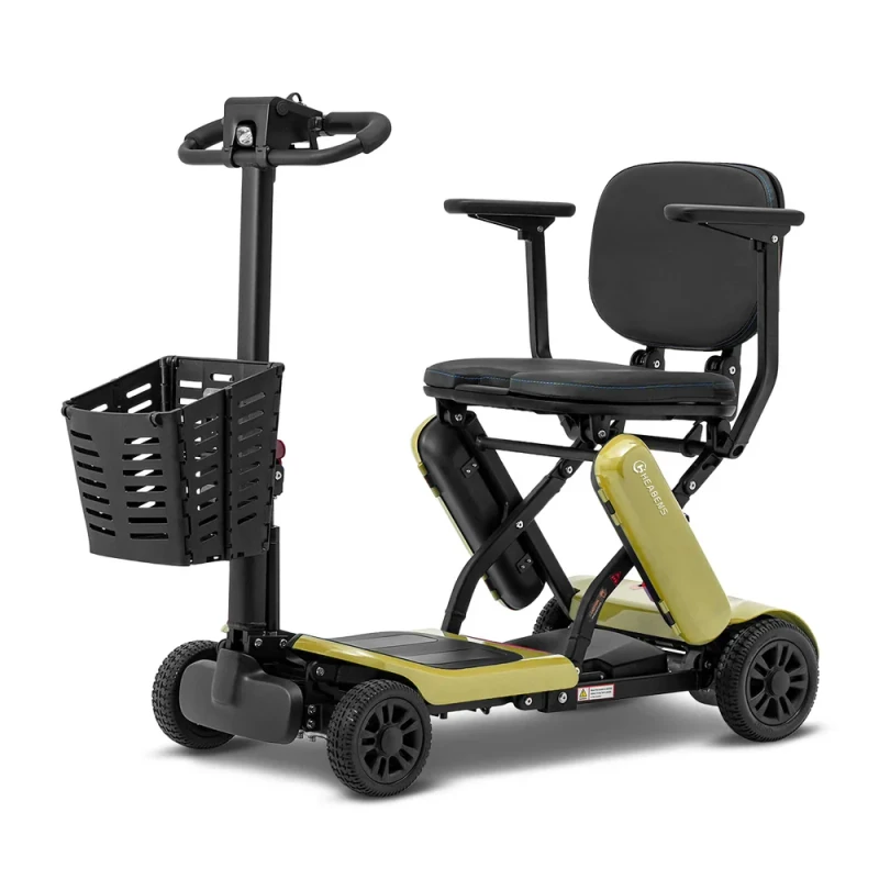 Foldable Elderly 4 Wheel Lightweight Mobility Scooter with Aluminum Alloy Frame Portable Travel Companion