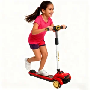 Foldable Electric 3-Wheel Plastic Outdoor Kids Scooter for 6-8 Years Unisex Drift