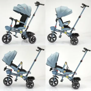 Foldable Four Wheel Lightweight Swivel Landscape Baby Stroller with Two Way Children’s One Button Folding Metal Frame
