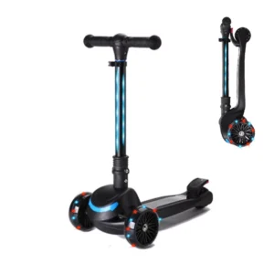 Foldable Kids 3 Wheel LED Lights Up Kick Scooter Children Outdoor Foot Scooter