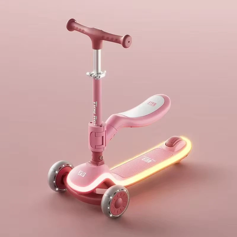 Foldable Kids Scooter with Luminous Deck and Wheels
