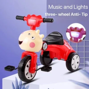 Foldable Kids Tricycle with Music & Lights Perfect Ride-On Toy for 1-4 Year Olds