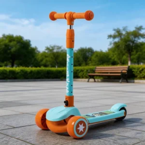 Foldable Lightweight 3 Wheels Kids Scooter with LED Lights for 2-12 Years Outdoor Sports