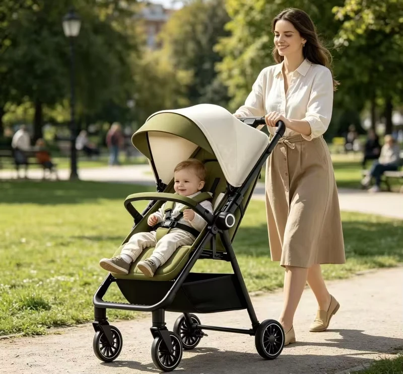 Foldable Lightweight Baby Stroller Two way Push Kids Stroller Sit & Lie Portable Toddler Walking Stroller for Outdoor Travel