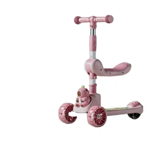 Foldable Luxury Kids Scooter Wide Deck PU Flashing 3 Wheels Music Lighting Adjustable Height Outdoor Use Boys Girls