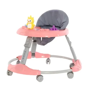 Foldable Multi-functional Baby Walker O-Shaped Legs Side-Slip Prevention Silent Plastic Wheels 20KG Load Capacity for 0 3 Years