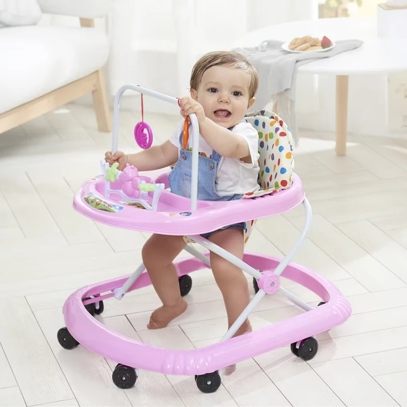 Foldable Outdoor Baby Learning Walker with 360 Degree Rotating Wheels