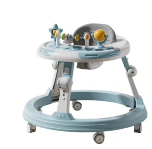 Foldable Plastic Baby Walkers Silent Wheel and Light Music Learning Toy for Fall Season Kids Walking