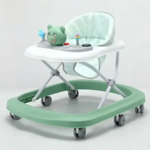 Foldable Plastic Baby Walkers Silent Wheel and Light Music Learning Toy for Fall Season Kids Walking
