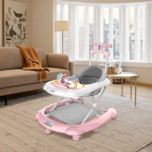 Foldable Plastic Multifunctional Safety Learning Baby Girl Walker Sit to Stand Kids Activity Toys Pink Baby Walker