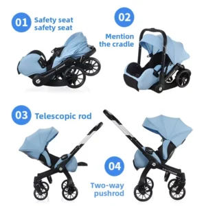 Foldable Rocking t Baby Multi Functional 4 in 1 Stroller Load Capacity for Baby Strollers for Coches Para Bebes
