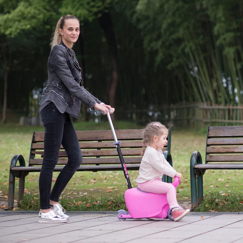 Folding 3 in 1 Plastic Kids Baby Ride on Cars with Push Handle