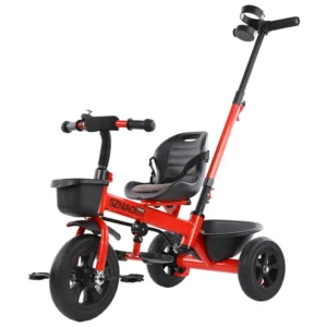 Folding 4 in 1 Secure Pedal Steel Triciclo for Kids Parents Push Baby Tricycle Bike