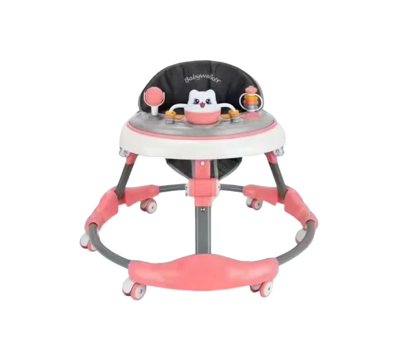 Folding Baby Walkers Multifunctional Speed Adjustable Soundproof Baby Carrier Walker