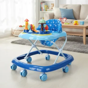 Folding Design Height Adjustable Sit to Stand Baby Walker with Music and Lights
