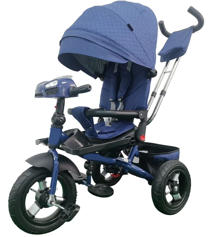 Folding Tricycle Kids Baby 3 Wheels with Detachable Handle 7 Inch 1 Kids Tricycle Stroller Walker