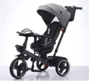 Folding Tricycle Kids Baby 3 Wheels with Detachable Handle 7 Inch 1 Kids Tricycle Stroller Walker
