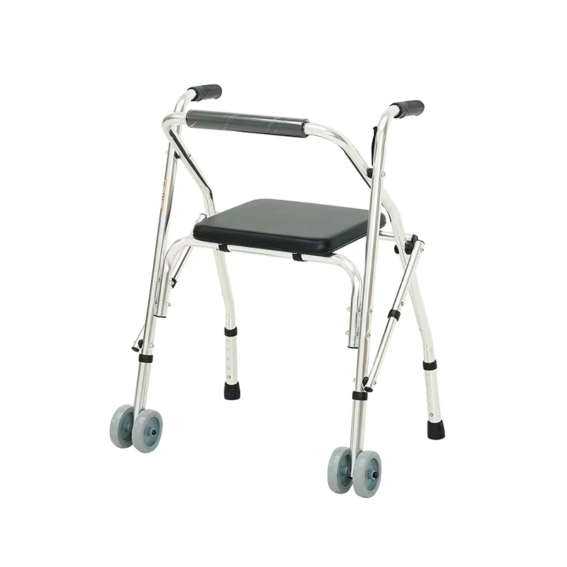 Folding Walker For The Elderly Hand Support Can Push And Sit Walker Four legged Crutches To Assist Rehabilitation Walking Device