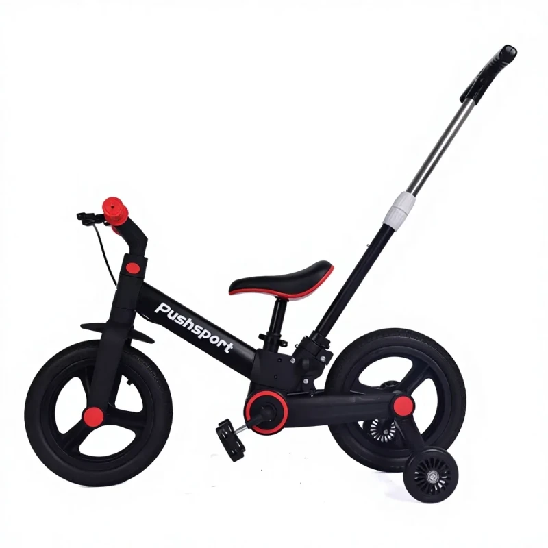 Foreign Trade Multifunctional Children's Folding Tricycle 2 in 1 Balance Bike with Handbrake Pedals Nylon Model K8 for 3 8 Years