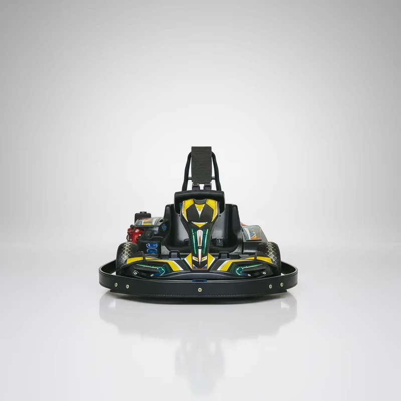 Fourth Generation Electric Kids Go Kart Dual Drive Motors Long Life Lithium Battery Safety Harness Adjustable Pedals All Terrain